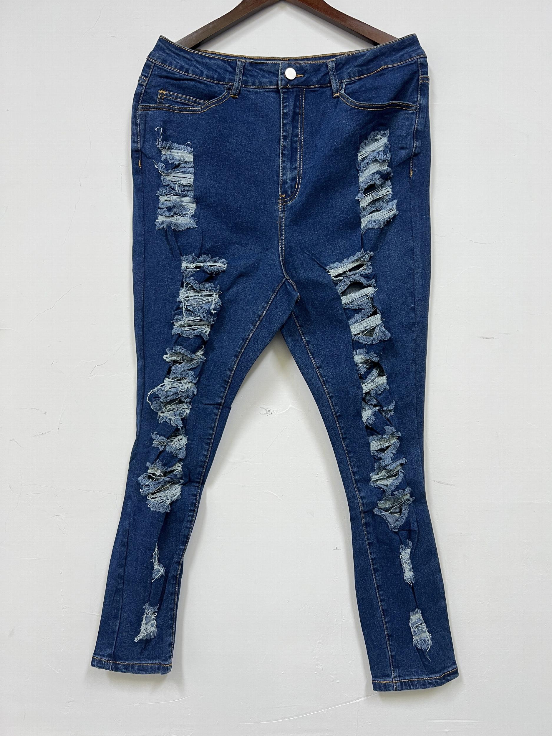  Solid Ripped High Rise Skinny Jeans
