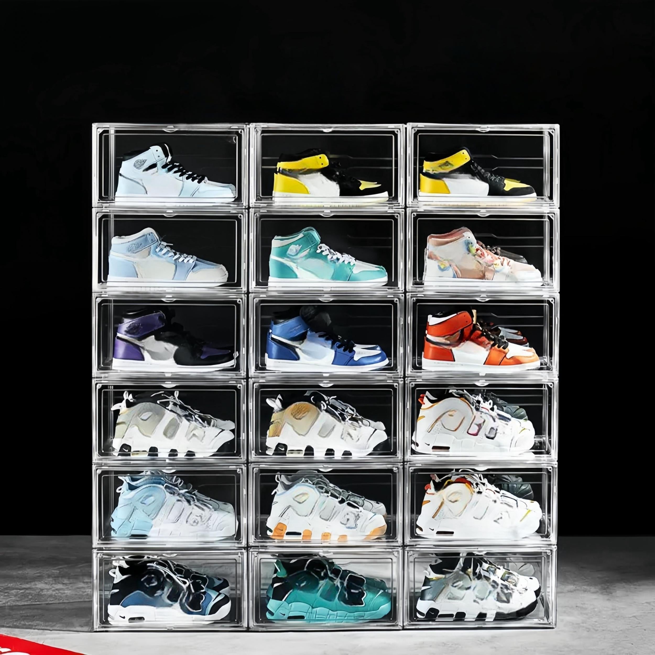 1pc Transparent Plastic Shoe Storage Box With Door Household Organizer