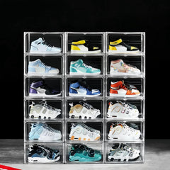 1pc Transparent Plastic Shoe Storage Box With Door Household Organizer
