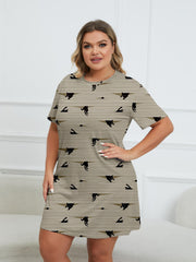  Cat & Stripe Print Tee Nightdress
