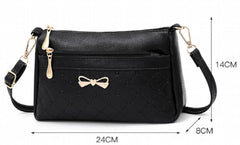 Diagonal PU Lychee Shoulder Crossbody Bag Multi-layer Casual Lady Bag