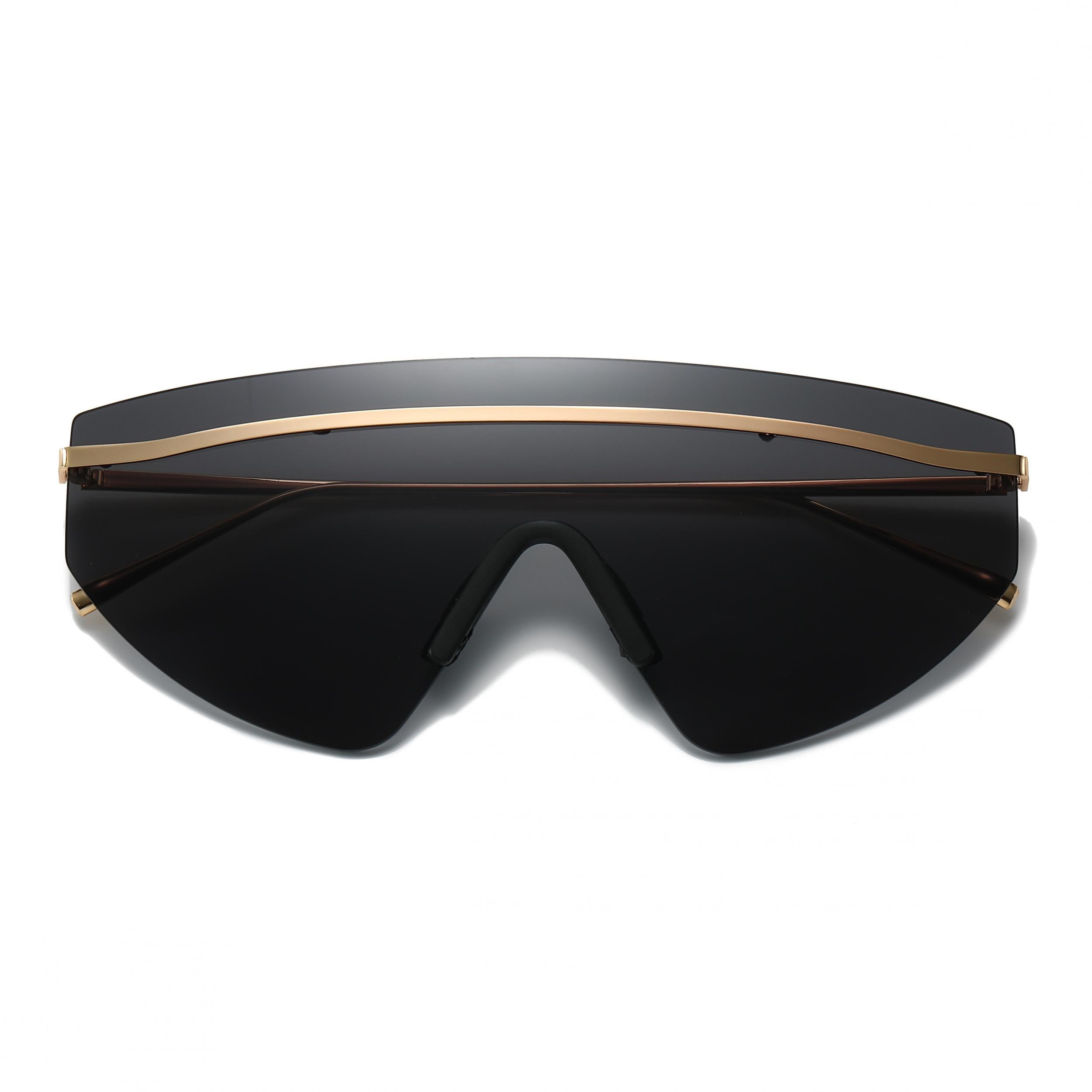 Y2K Rimless Sunglasses Gradient Lens Metal Temple Glasses