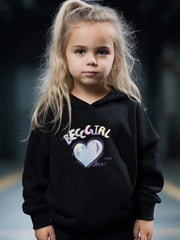 Sweet Heart & Letter Graphic 2pcs Set Girls Casual Comfy Activewear Set