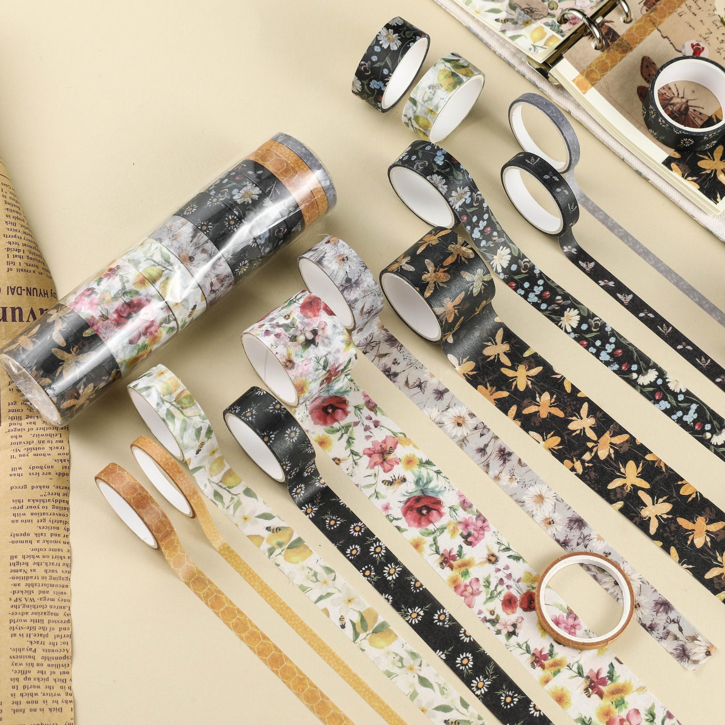 10pcs Bee Themed Decorative Paper Tape DIY Crafts Gift Wrapping Scrapbooking