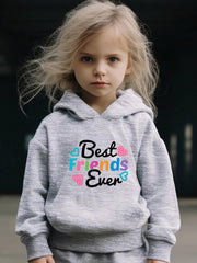 Friends Pattern Long Sleeve Hooded Sweatshirt Girls Comfy Hoodies