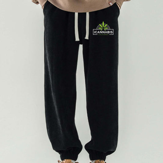 Men's Leaf Bear Graphic Sweatpants Elastic Waist Sport Pants