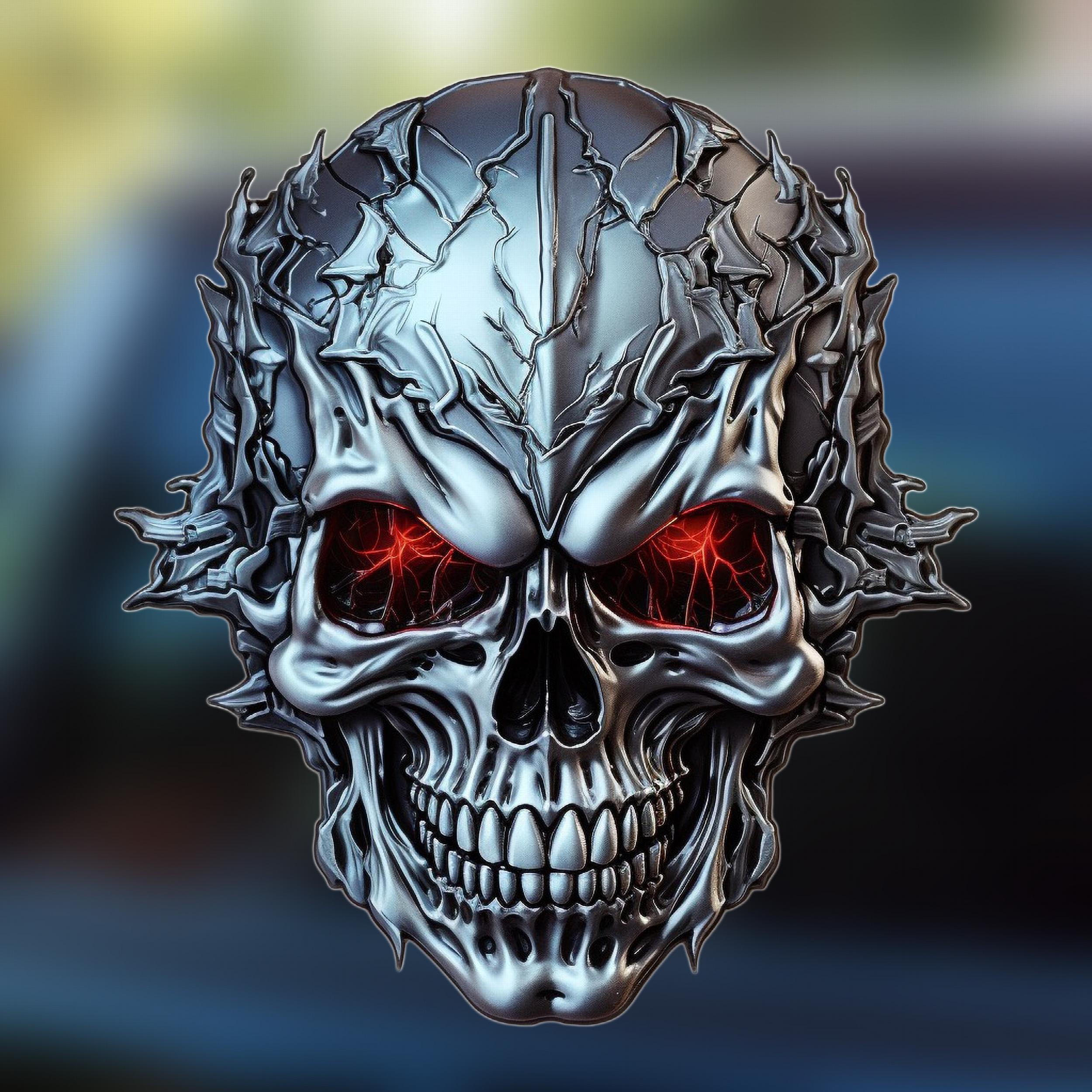 Heavy Metal Motorcycle Skull Sticker Waterproof Decal For Car or Motorcycle