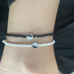 Boho Style String Anklet Set Vintage Ankle Bracelet for Women 2 Pcs