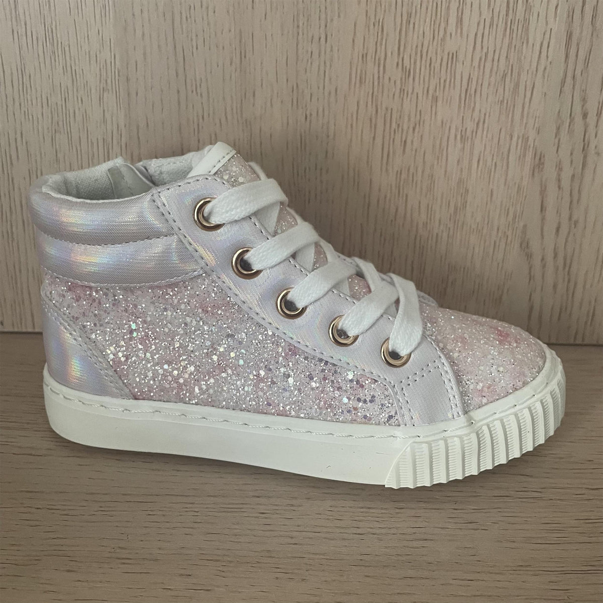 Sequin Middle Top Sneakers with Zipper for Girls