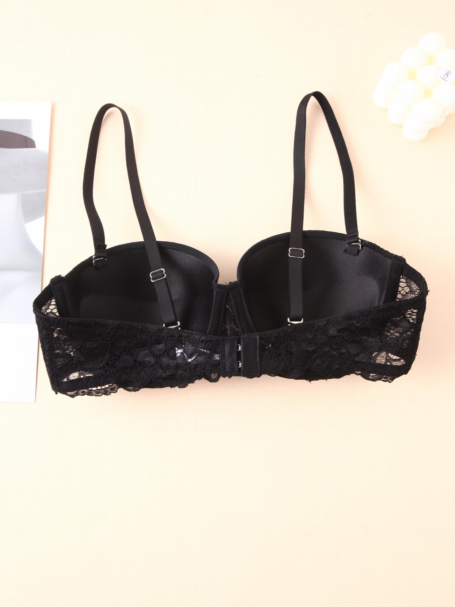 3 Pcs Lace Beaded Bra Lightweight Push Up Wireless Everyday Bra Women's Lingerie