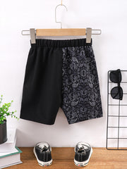 Men's Paisley Print Elastic Waist Workout Shorts