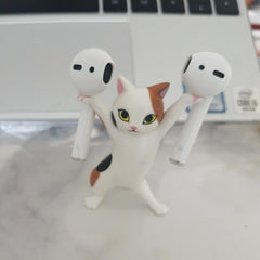 Enchanted Dancing Cat Pen Holder Desktop Ornament