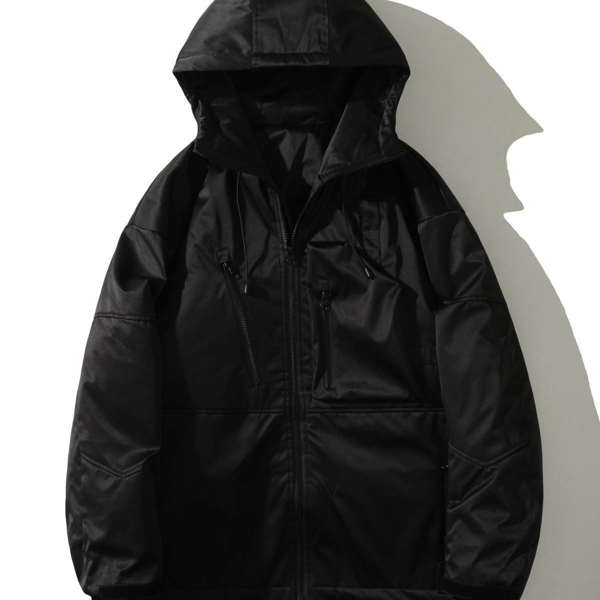 Drawstring Waterproof Ski Jacket Thick Thermal Pockets Coat