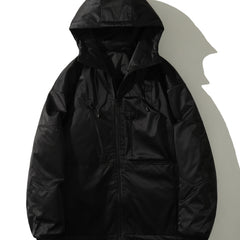 Drawstring Waterproof Ski Jacket Thick Thermal Pockets Coat