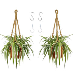 2pcs Macrame Plant Hanger Rope Indoor Brown Holder for 4-15cm Plant Pots