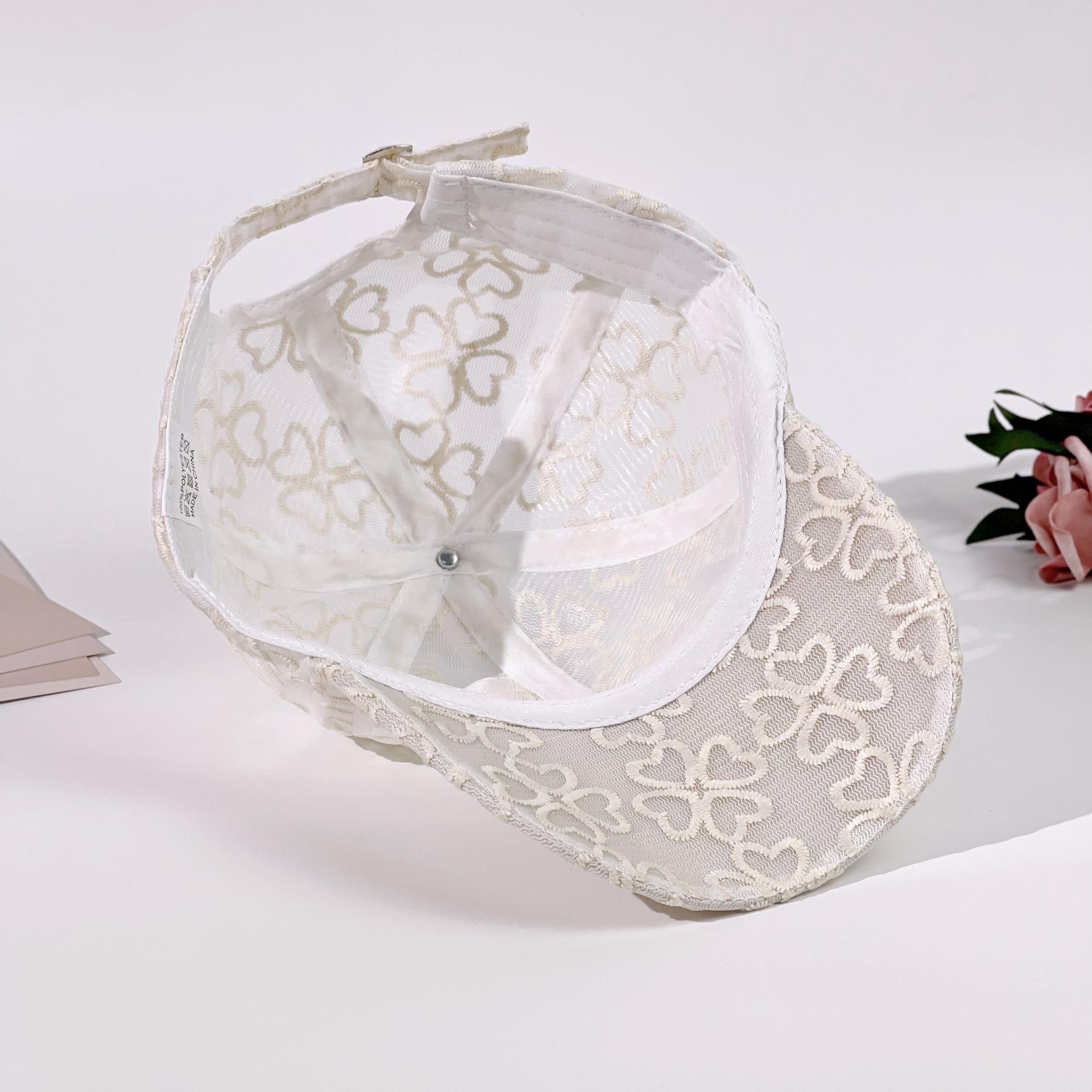 Lace Embroidery Baseball Cap Sun Hat Adjustable Dad Hats