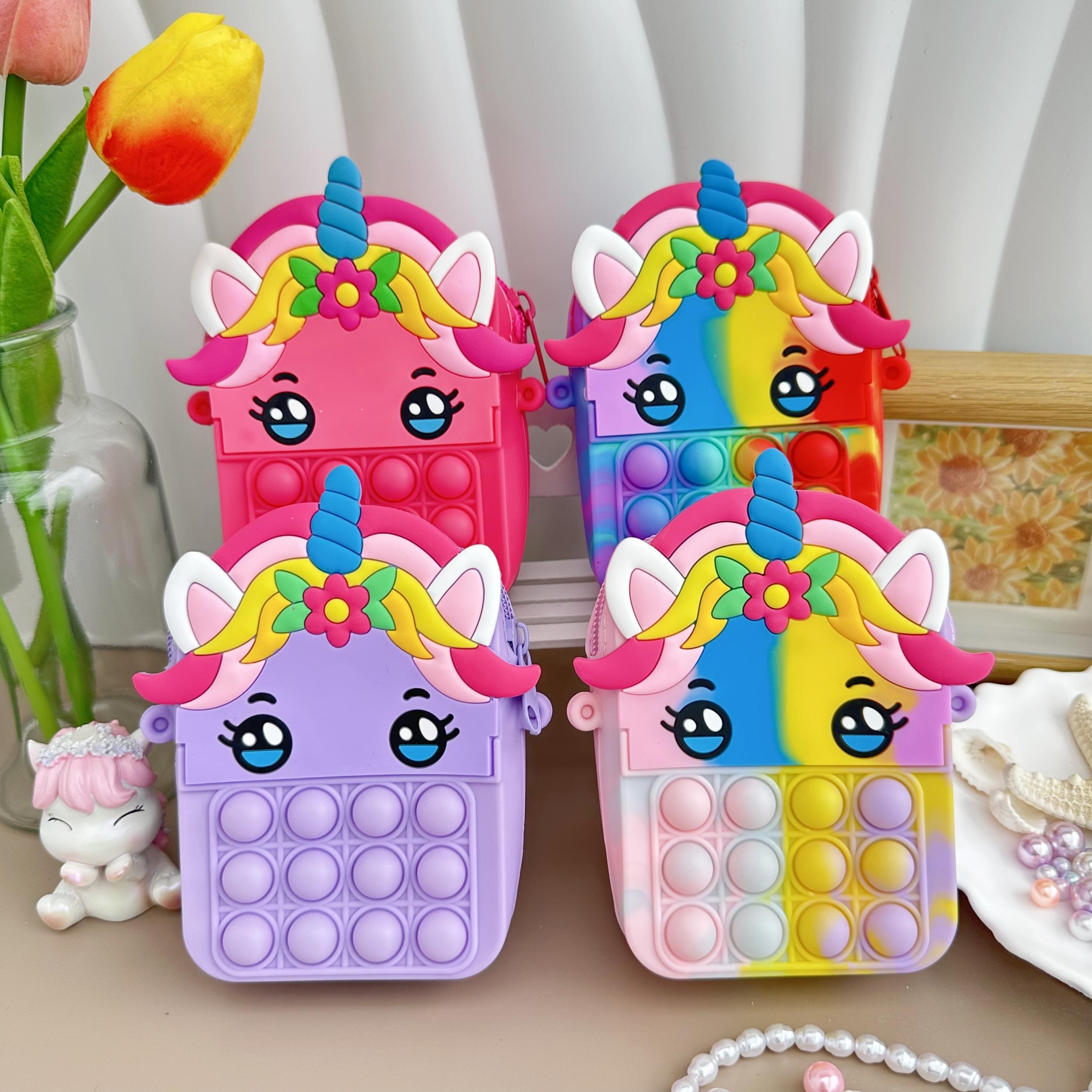 Unicorn Messenger Bag Coin Purse & Fidget Toy Combo for Kids