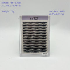 DIY Clusters Lashes Individual Extension Kit 30D 40D D Curling 9 16mm Mix Length