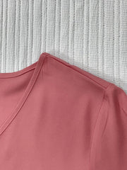  Contrast Mesh V Neck Smock Dress