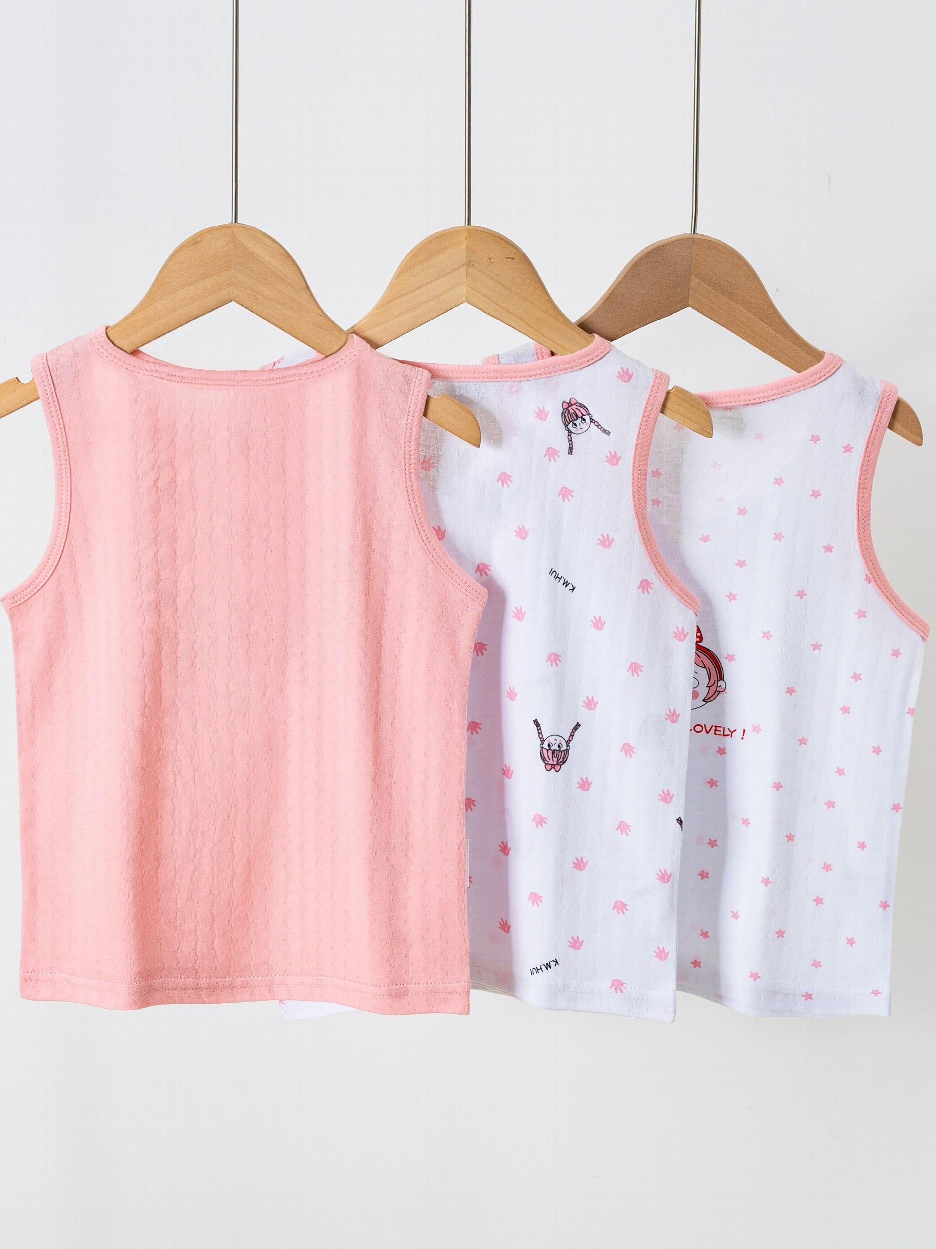 Girls' Cotton Tank Top Set, Slim Fit Pajamas, Class A Inner Wear