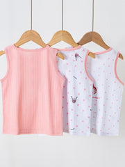 Girls' Cotton Tank Top Set, Slim Fit Pajamas, Class A Inner Wear