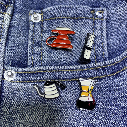 Funky Creative Coffee Series Brooch Pins Cartoon Pin Clothes Bag Accessories