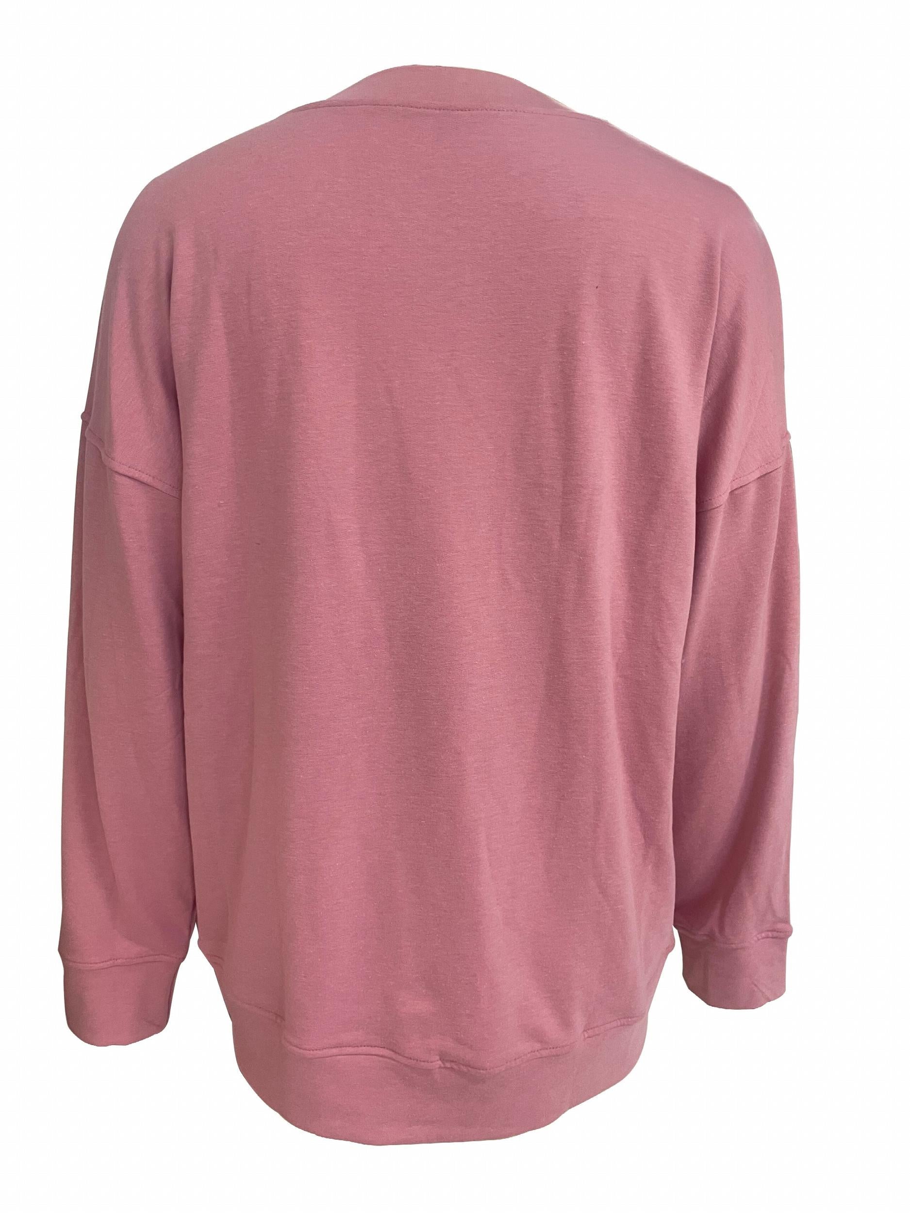 Letter Print Pullover Sweatshirt Casual Drop Shoulder Sweatshirt