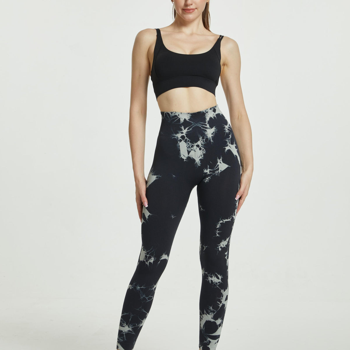 Tie Dye High Waist Yoga Sports Pants Elastic Workout Running Leggings