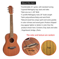 RP TG100 Acoustic Travel Guitar 78 74 Cm Natural Beginner