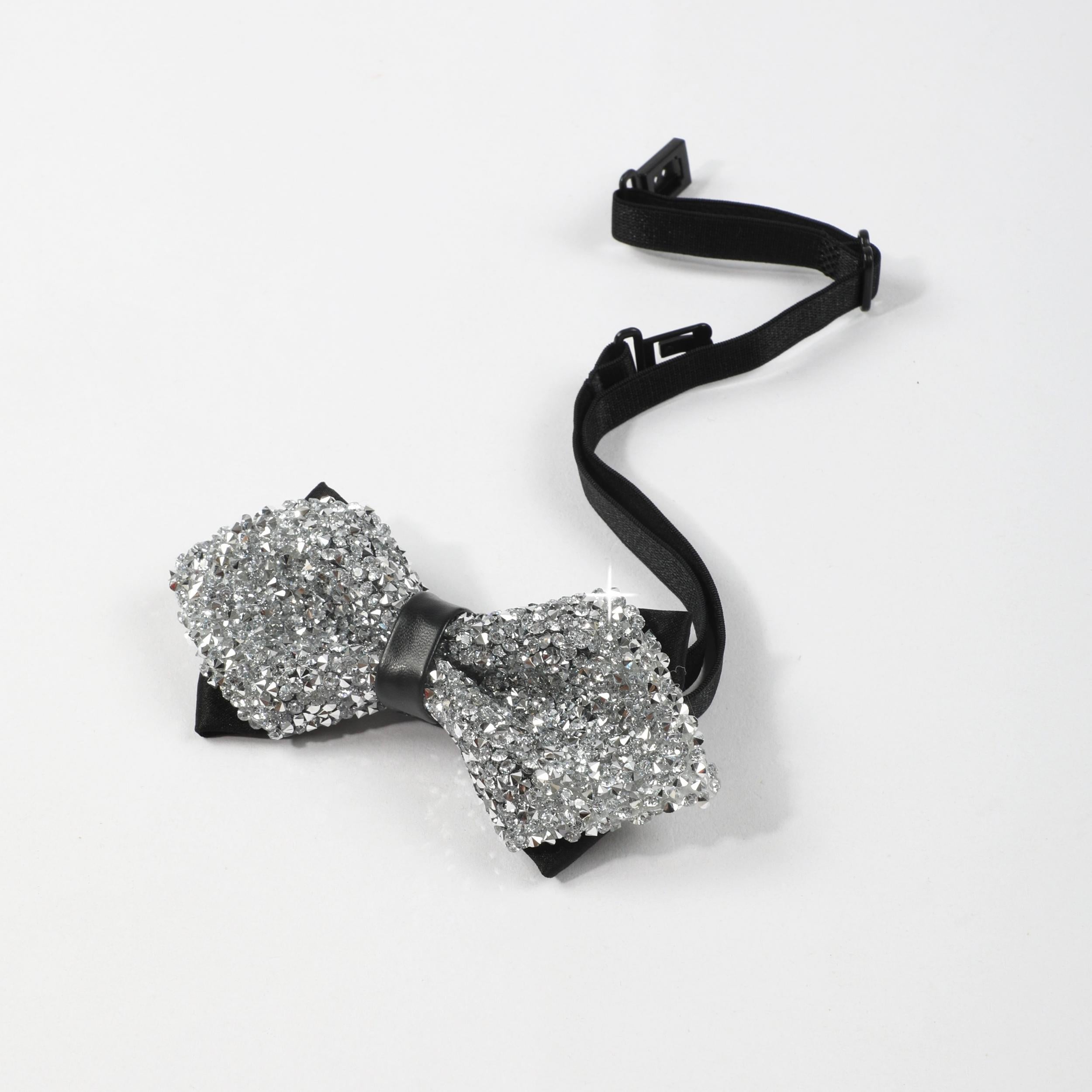 Rhinestone Gypsophila Double Layer Bow Tie For Men