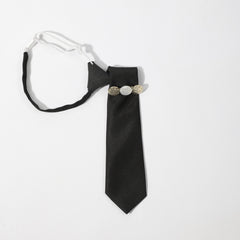 Preppy Tie Two Tone Disc Trim Neck Tie Shirt Decor