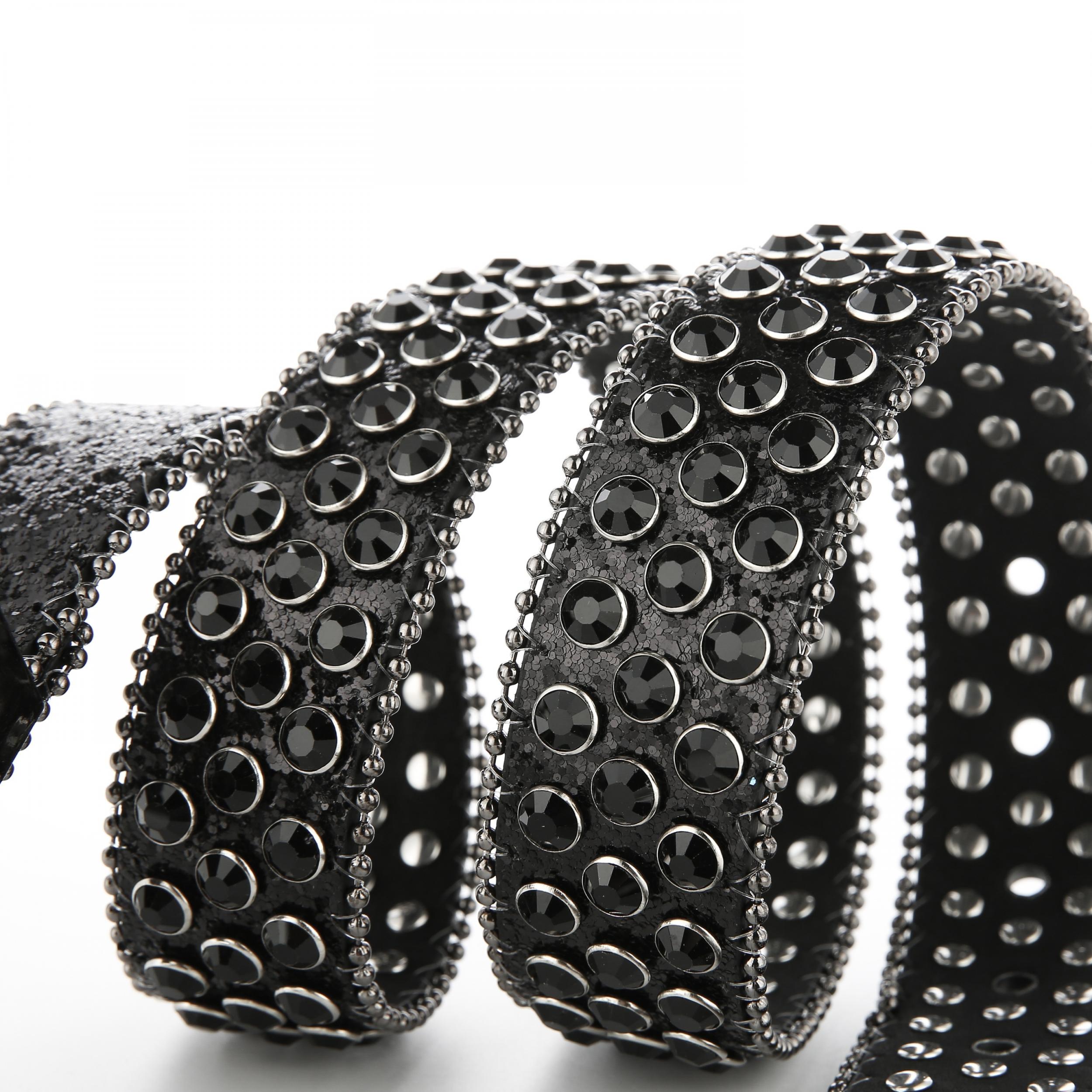 Rhinestone Glitter Punk Belt Y2K Sparkly PU Belt