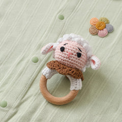 Handcrafted Sheep Rattle Toy for Babies