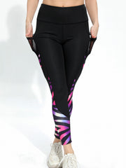 Striped Print Yoga Pants Slimming Leggings