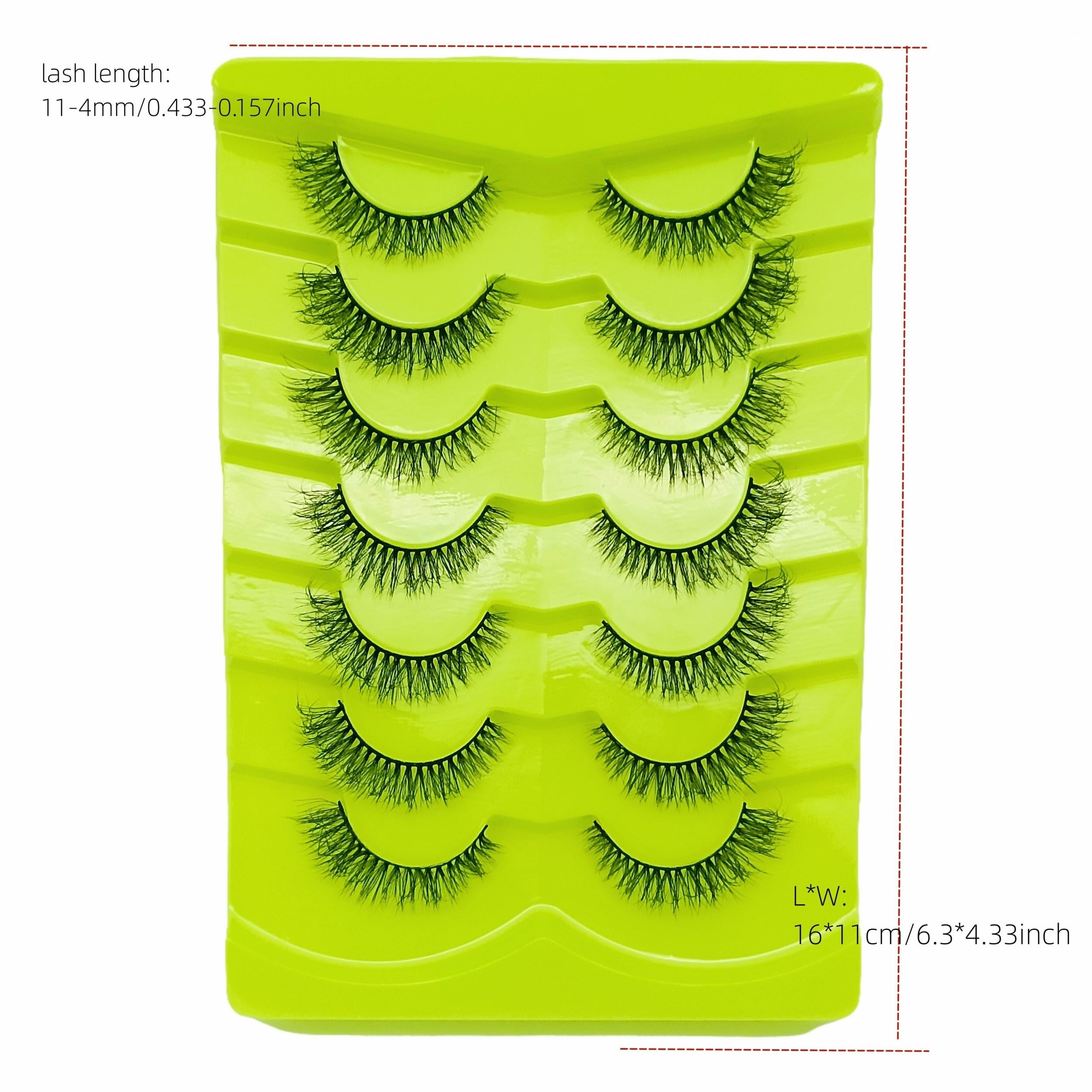 7 Pairs 8D Wispy Mink Lashes for Long Voluminous Look