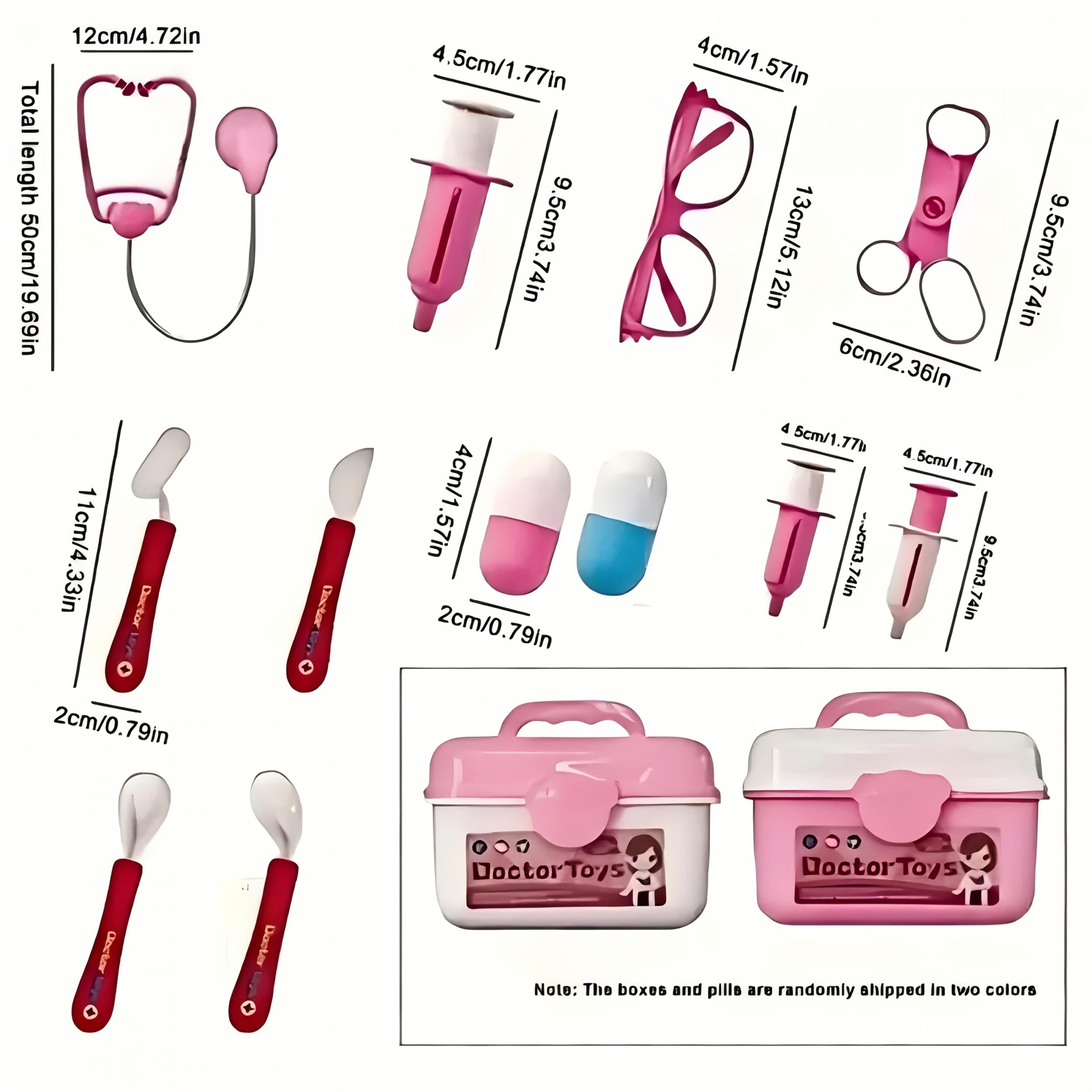 Kids Doctor Playset Pink Series Role Playing Medical Toys