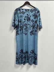 Floral Print Short Sleeve Plus Size Casual Dress With Pockets