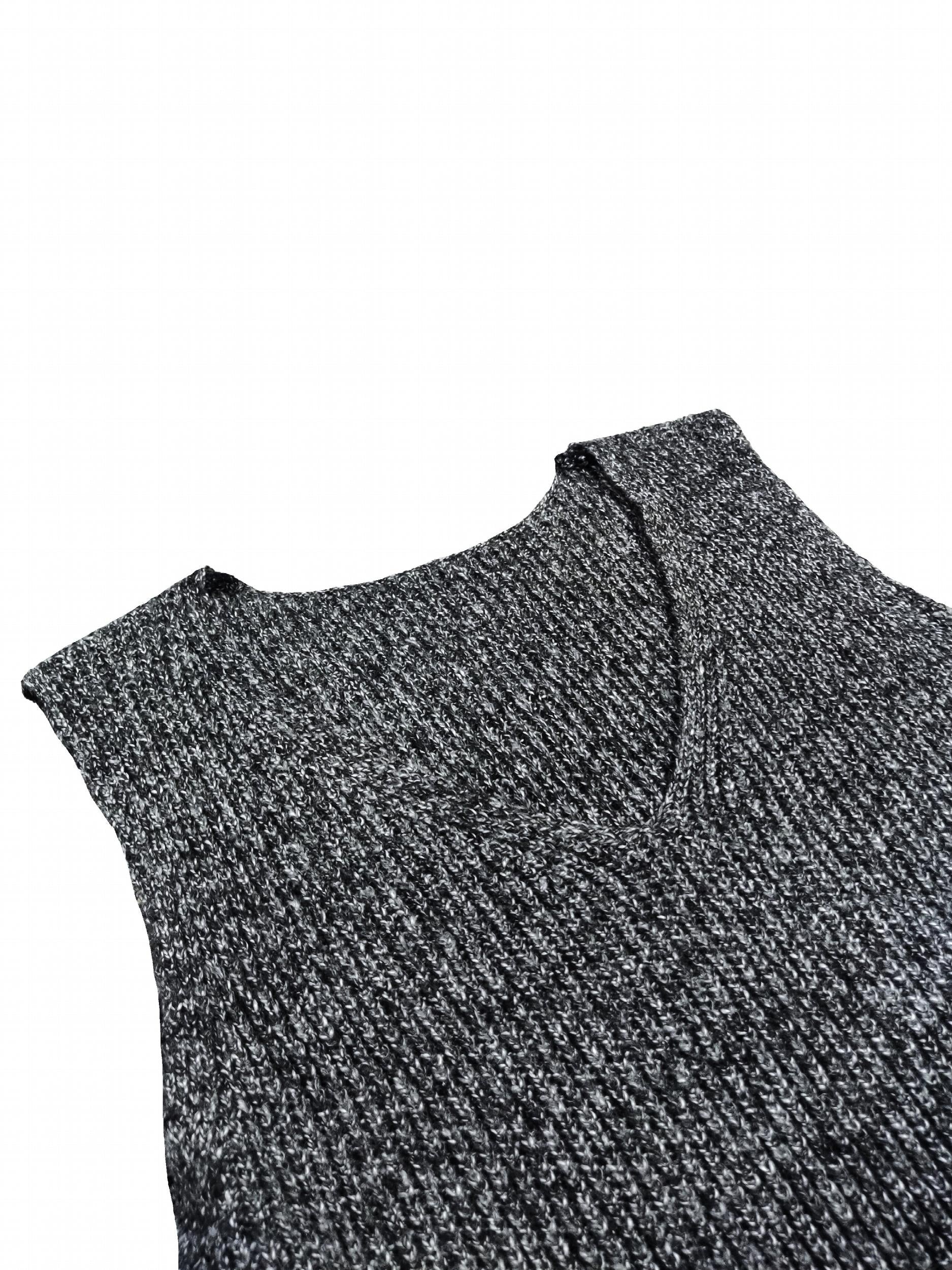  Casual V-Neck Sweater Vest Solid Stretch