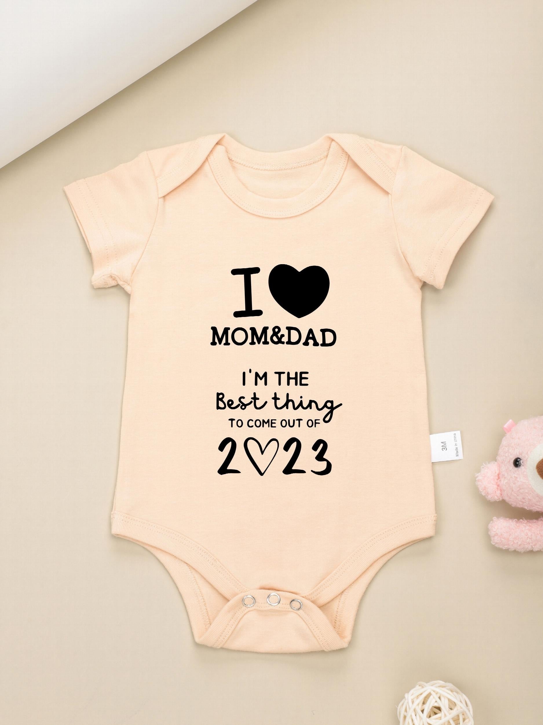 Baby I Love MOM&DAD Romper Short Sleeve Cotton Bodysuit
