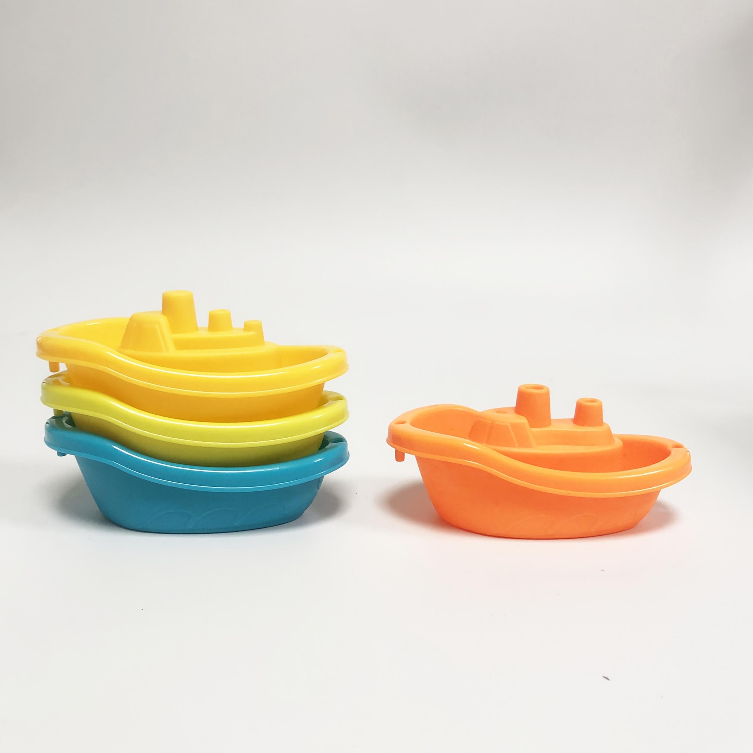 4pcs Bath Boats for Creative Stacking Play - Ideal for Indoor & Beach Use