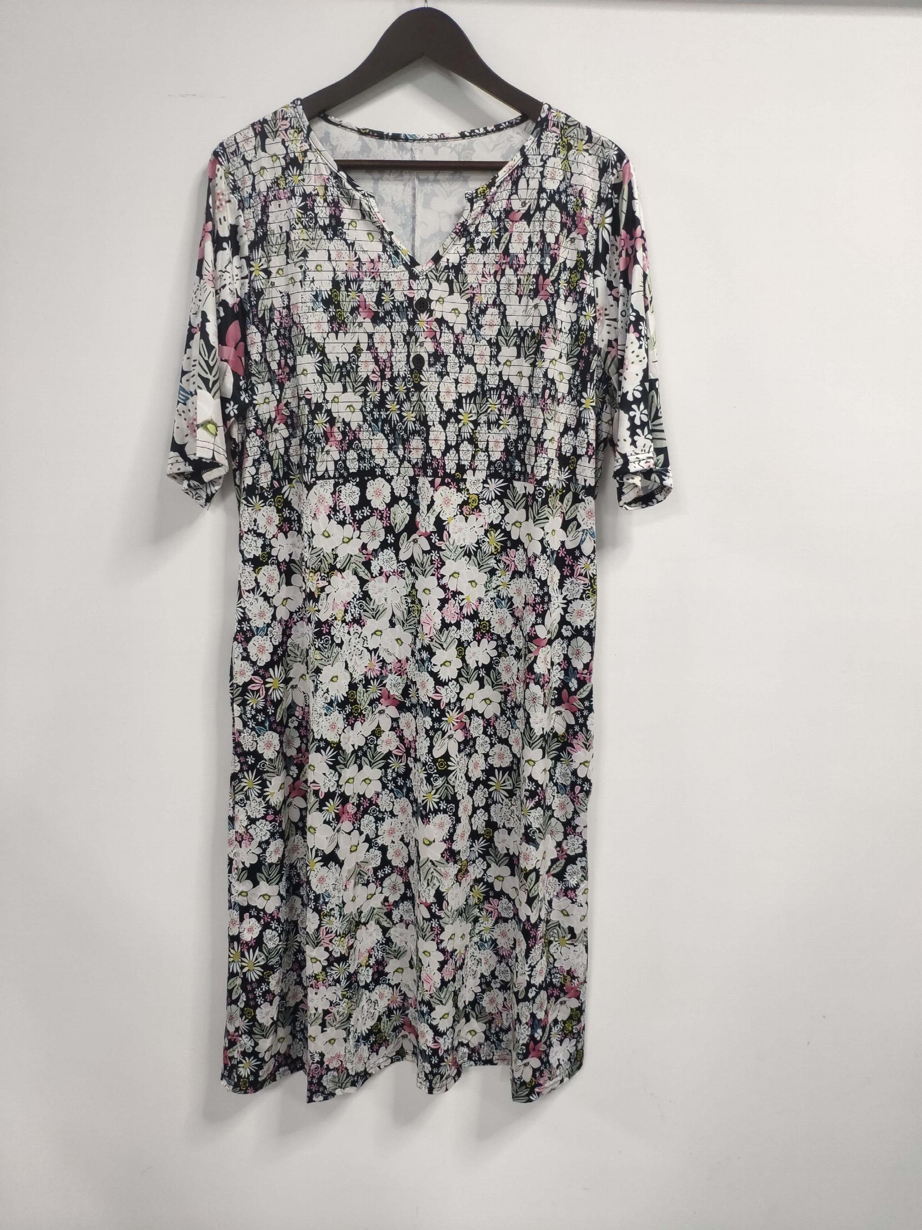 Women's Plus Floral Print Half Sleeve Dress