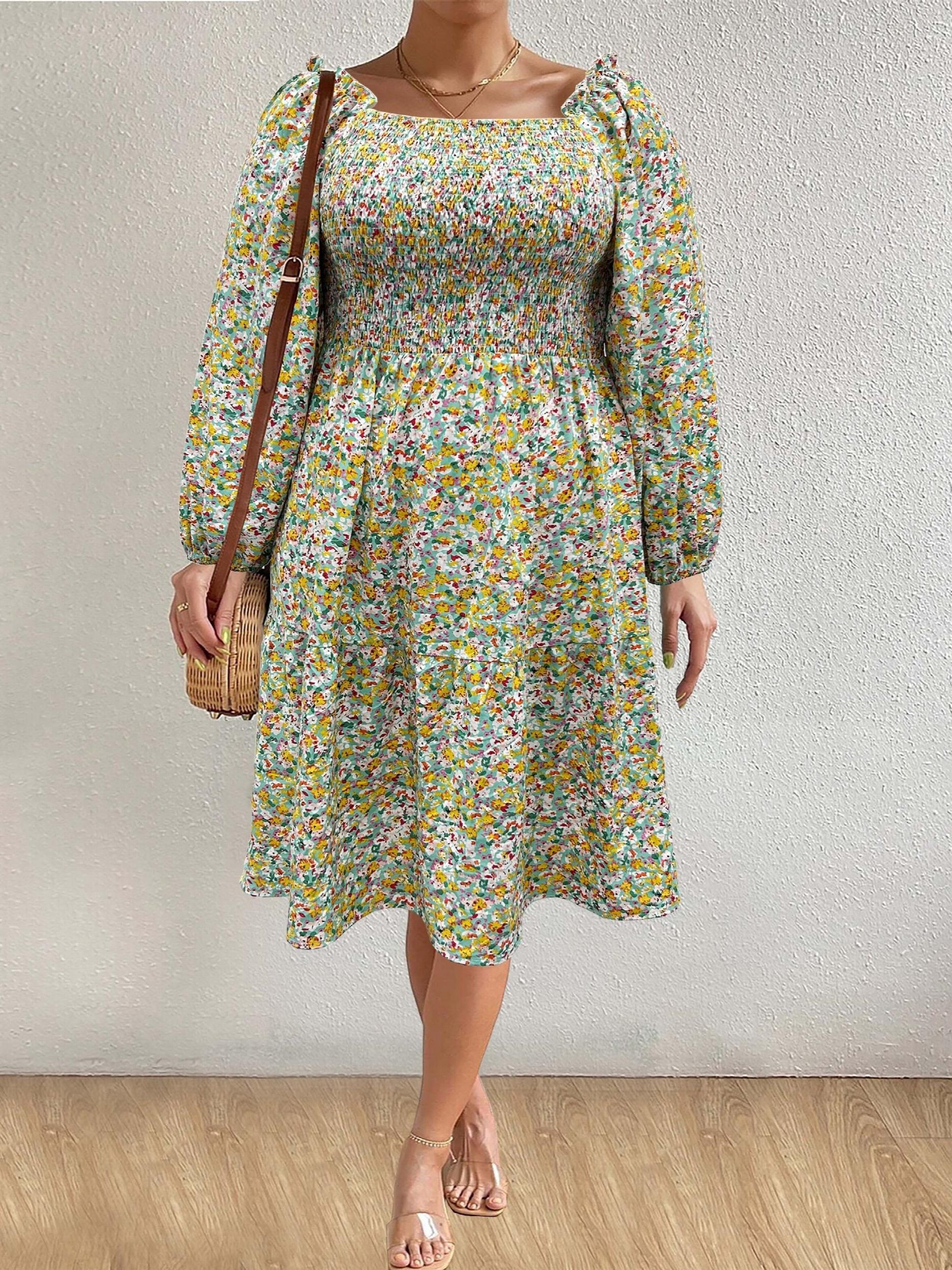  Women's Floral Print Maxi Dress