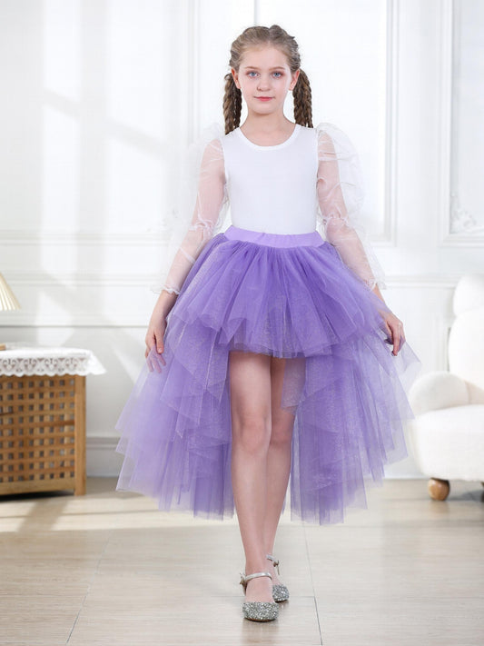 Girls High Waist Steampunk Gothic Tutu Skirt For Party Dance