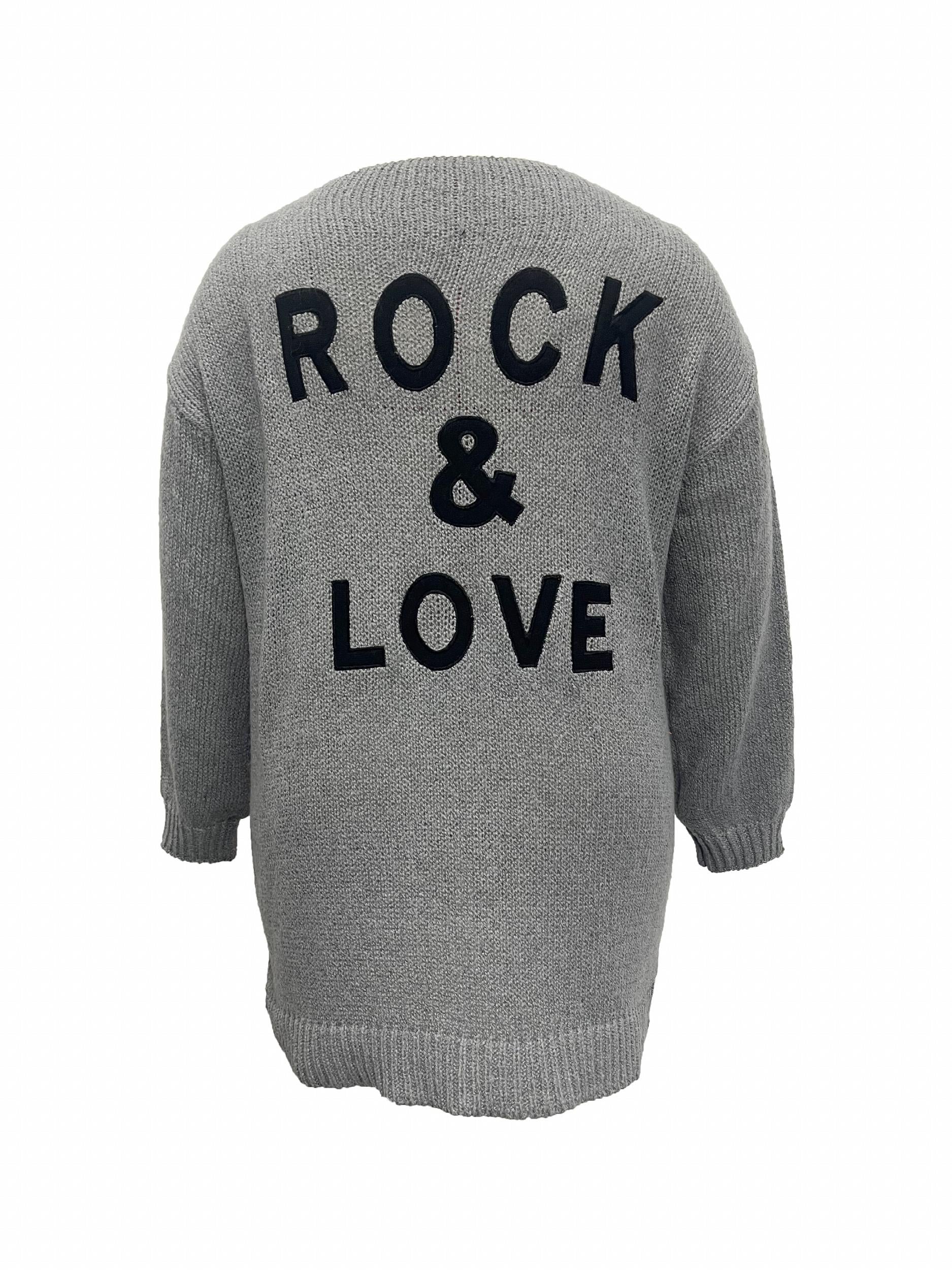 Women's Plus Size Letter Pattern Cardigan