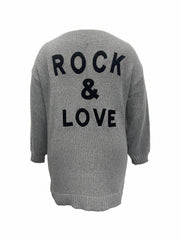 Women's Plus Size Letter Pattern Cardigan