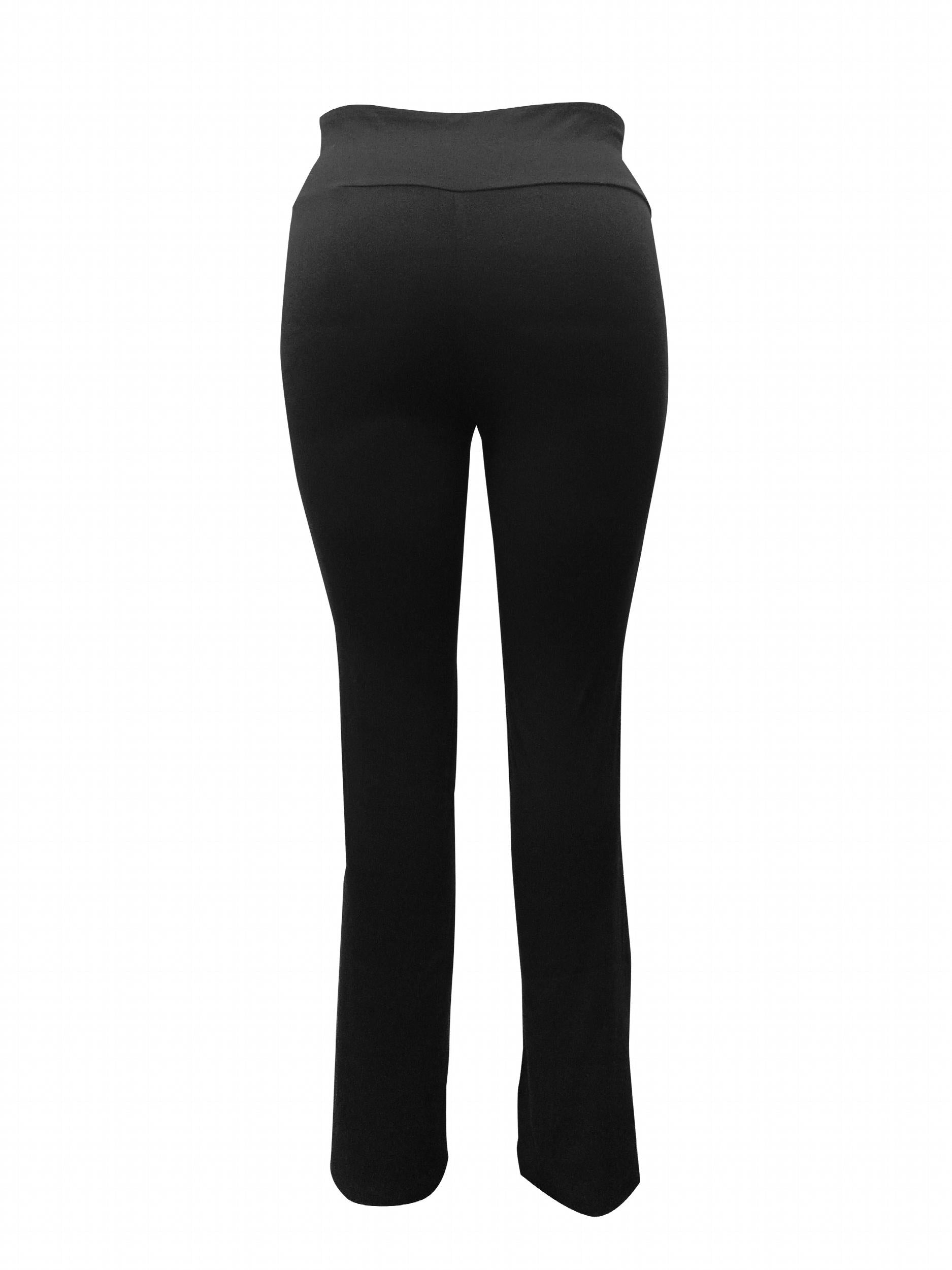  Solid V-Waist Flared Leg Trousers