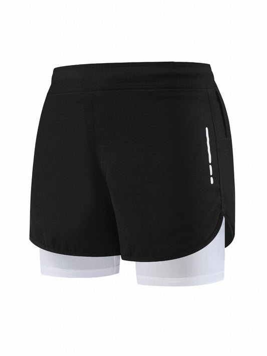 Men's Double Layer Elastic Quick Dry Shorts