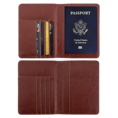 RFID Blocking PU Leather Passport Holder Travel Wallet