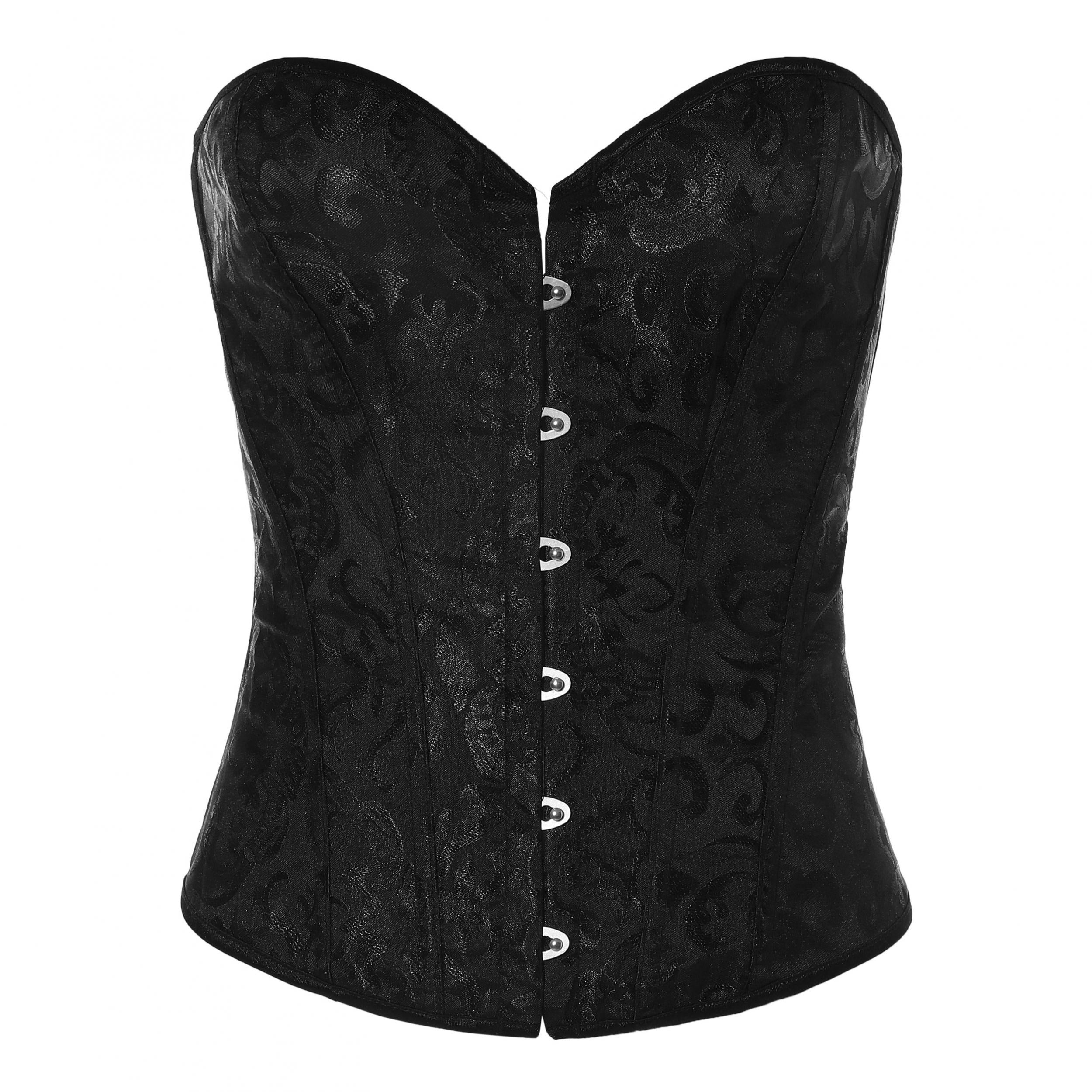 Jacquard Strapless Corset Bustier Tummy Control Lace Up Slimmer Body Shaper