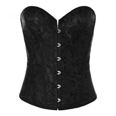 Jacquard Strapless Corset Bustier Tummy Control Lace Up Slimmer Body Shaper